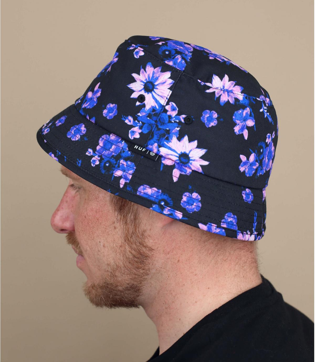 Black bucket hat flowers Huf Dazy bucket black